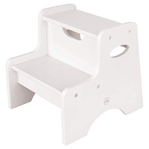 KidKraft Wooden Two-Step Children's Stool with Handles - White, Gift for Ages 3-8 | Amazon (US)
