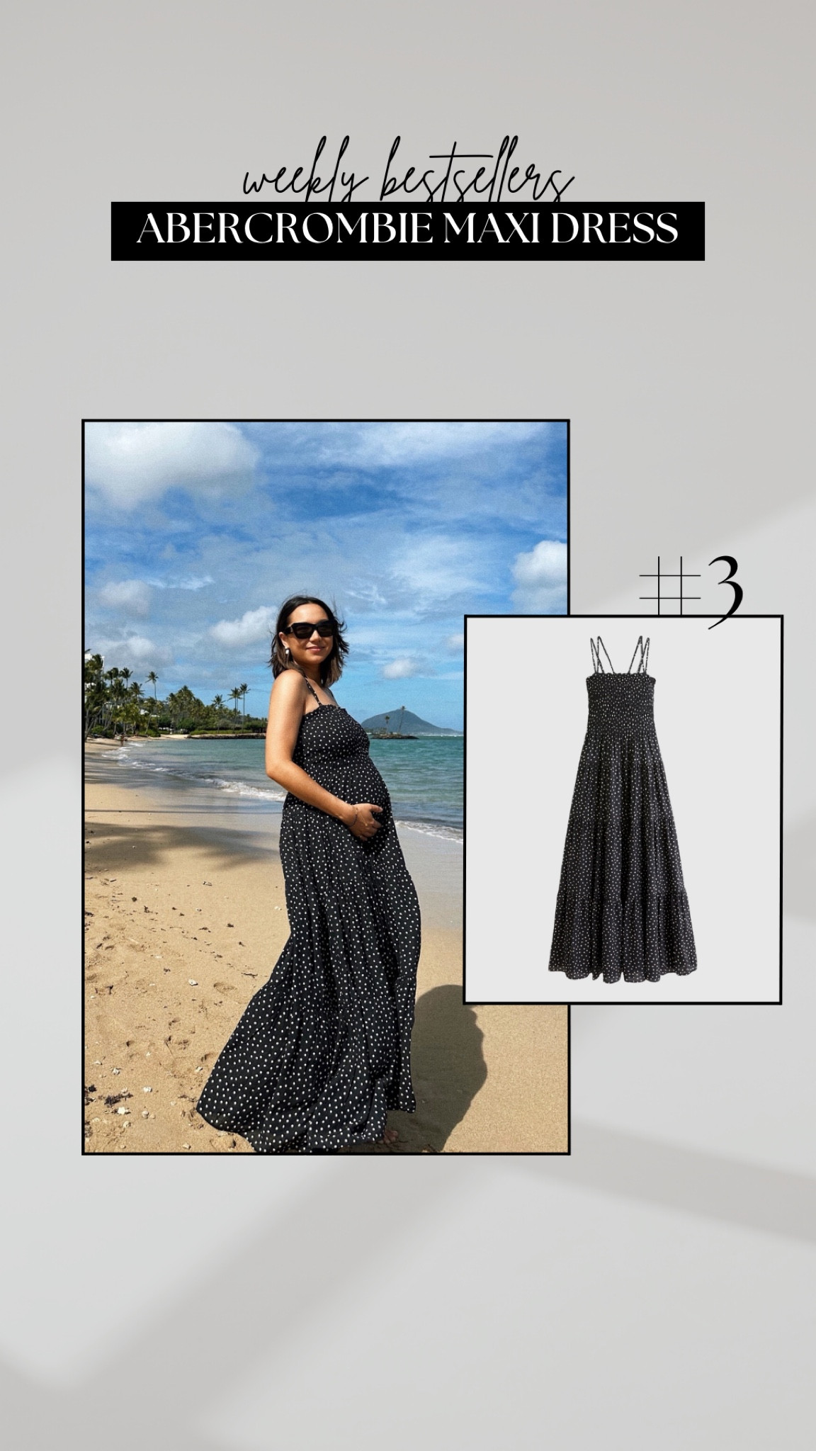 #3 bestseller - Abercrombie smocked bodice maxi dress 

• on clearance for $60 + an extra 15% off 
• bump-friendly, im wearing small

Maxi dress / maternity dress / polka dot dress 

#LTKSaleAlert #LTKxAF #LTKFindsUnder100
