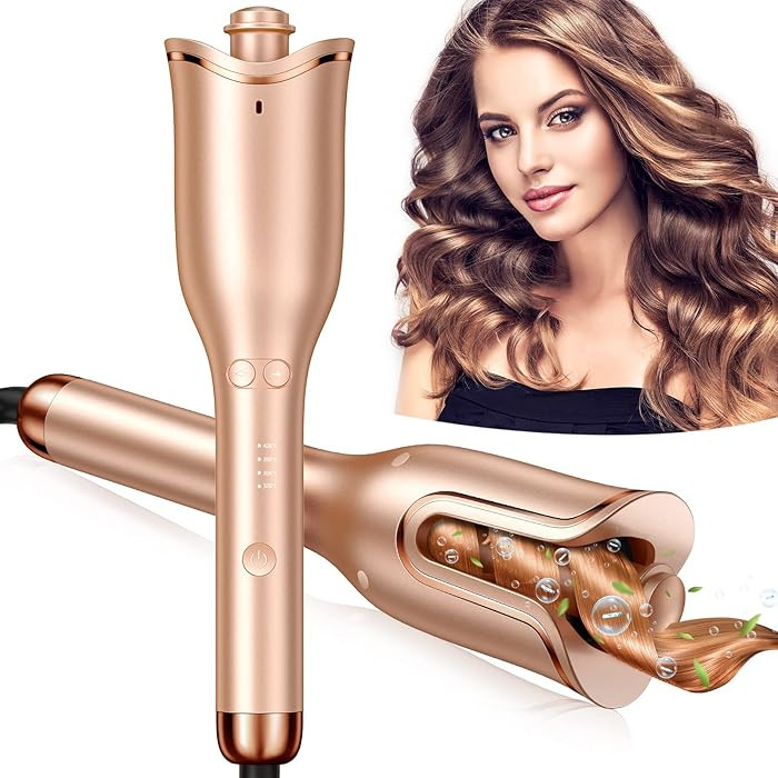Automatic Curling Iron, Professional Automatic Hair Curler with 1" Curling Wand Large Slot & 4 Te... | Amazon (US)