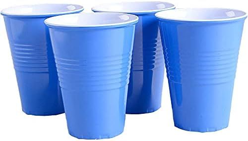 "What Is It?" Reusable Blue Melamine Cups / Glasses, 4.75 Inch Melamine, Set of 4 | Amazon (US)