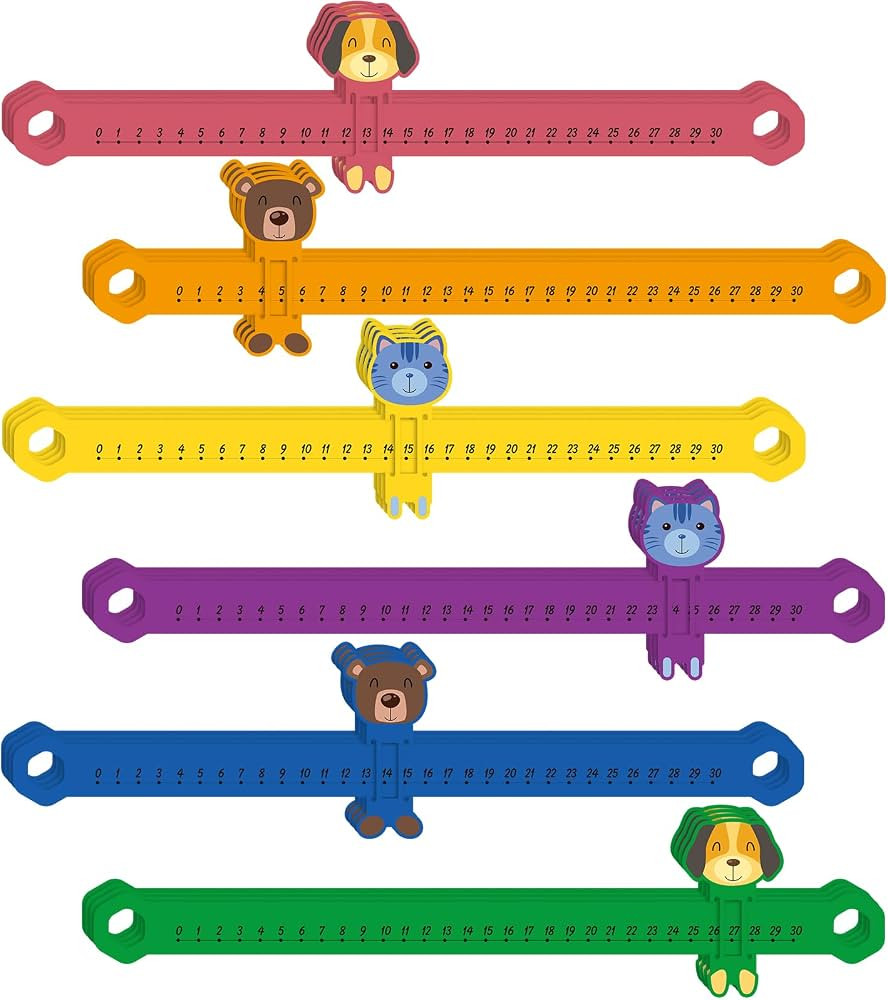 Eersida 24 Pcs Slide and Learn Number Line 0-30 Students, Chic Color | Amazon (US)