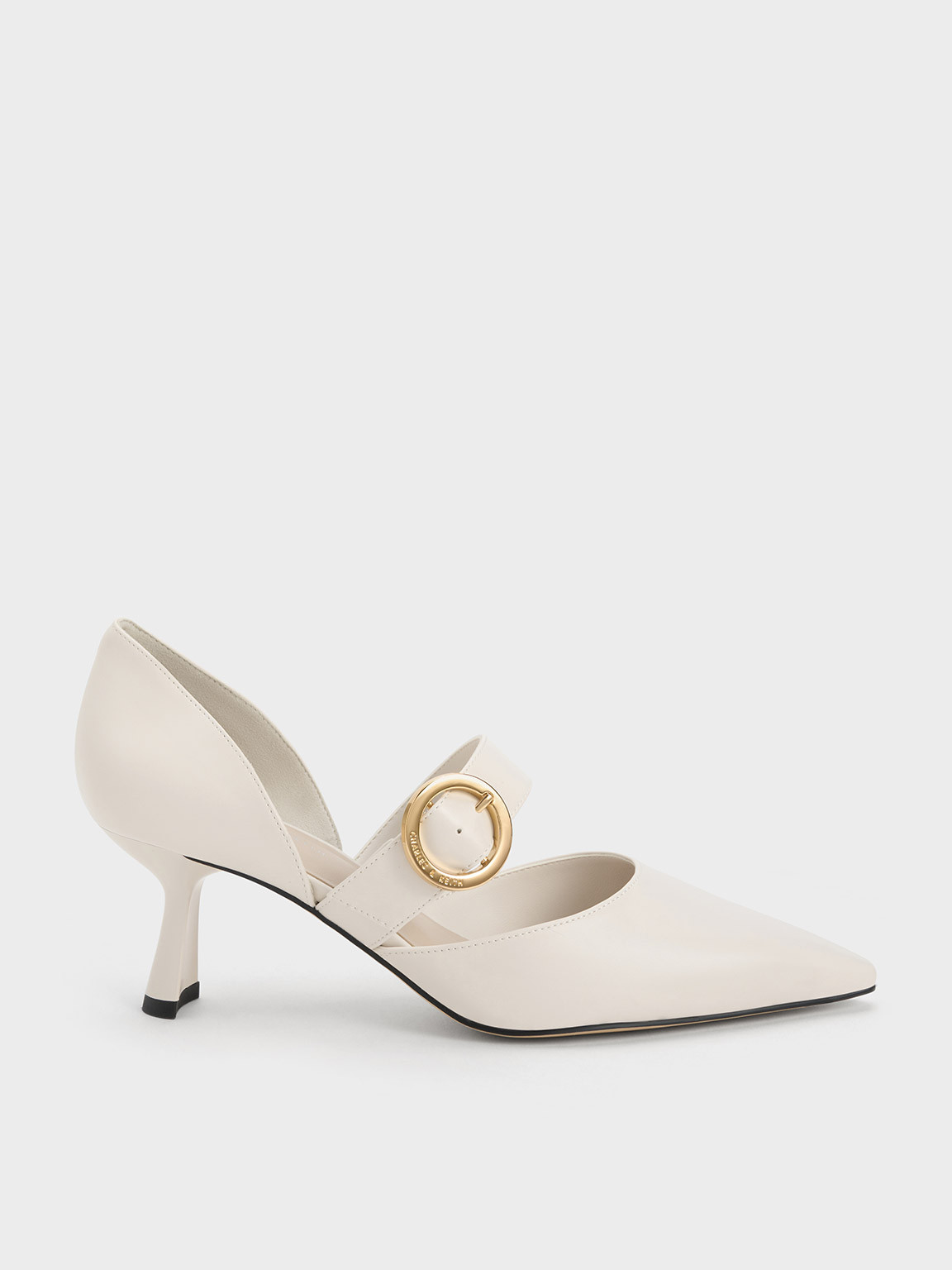 Buckled D'Orsay Pumps
 - White | Charles & Keith UK