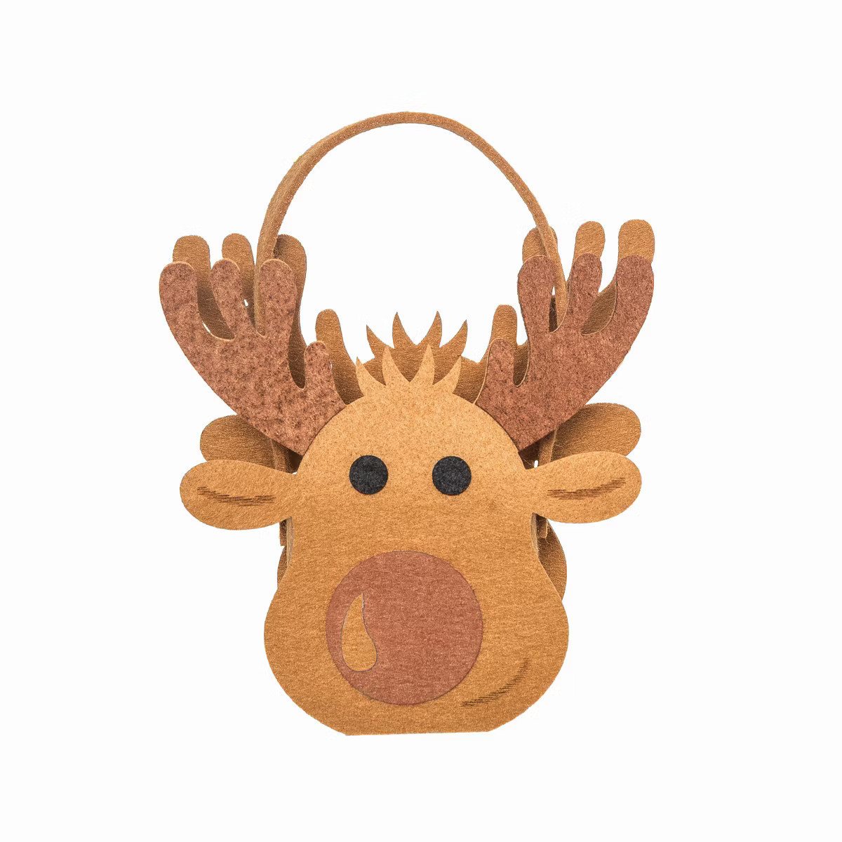 Gallerie II 6.38" Reindeer Cute Felt Christmas Candy Bag Holder Basket Container | Target