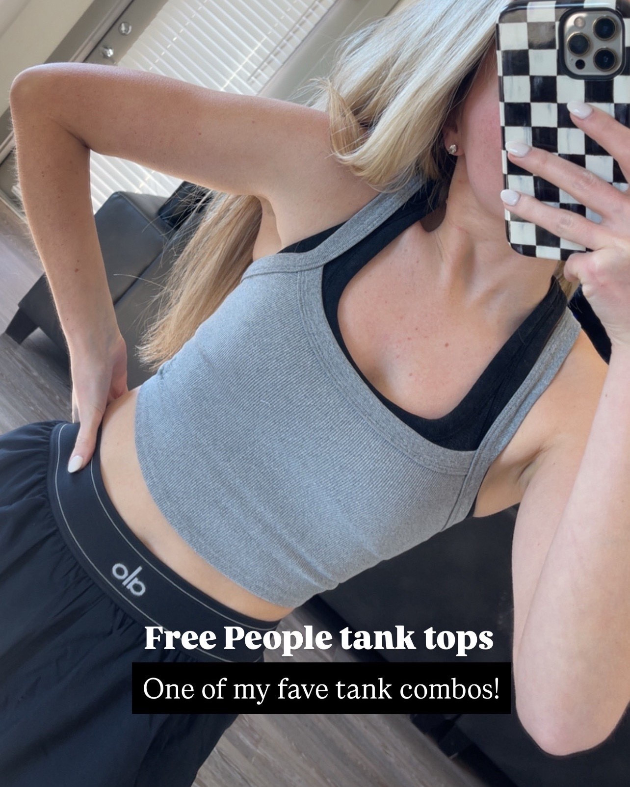 Free People Tank Top Stack, tank top layering outfit, layered tank tops, two tank top look, Free People Movement tank top, Free People scoop neck tank, fitted active tank, tight cotton tank, gray and black tank outfit, neutral activewear outfit, monochrome outfit aesthetic, black and gray outfit inspo, layering basics outfit, elevated basics look, everyday essential tanks, flattering fitted tanks, athleisure layering outfit, sporty chic outfit, casual athletic outfit, gym outfit inspo, workout outfit ideas women, Pilates outfit aesthetic, yoga class outfit, hot girl walk outfit, errands outfit athleisure, off duty model outfit, clean girl outfit aesthetic, minimal everyday outfit, neutral spring outfit, spring outfits 2026, spring fashion 2026, casual spring outfit, everyday spring outfit, transitional weather outfit, lightweight spring layers, comfy spring outfit, street style athleisure, influencer workout outfit, Free People Movement outfit, Alo workout shorts outfit, black athletic shorts women, high waisted workout shorts, sculpting activewear, breathable workout outfit, trendy athleisure 2026, viral workout outfit, TikTok athleisure, affordable activewear inspo, Morgan Grace Howe

#LTKootd #LTKActive #LTKSeasonal