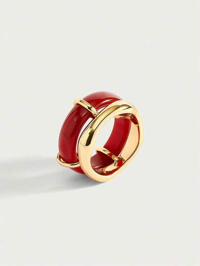 Glisma 18 K Women Single Ring,Outfits,Gothic/Goth,Old Money,Beaded,Western Jewelry,Metallic/Texture,Gemstone,Fall/Autumn/Winter,For Mom/Women/Girl/Mother,Premium,Vintage,Cross - Size one-size | SHEIN