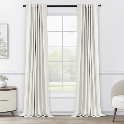 Graciella Thermal Insulated Faux Linen Textured 100% Blackout Curtains for Bedroom Living Room Back Tab/Rod Pocket | Wayfair North America