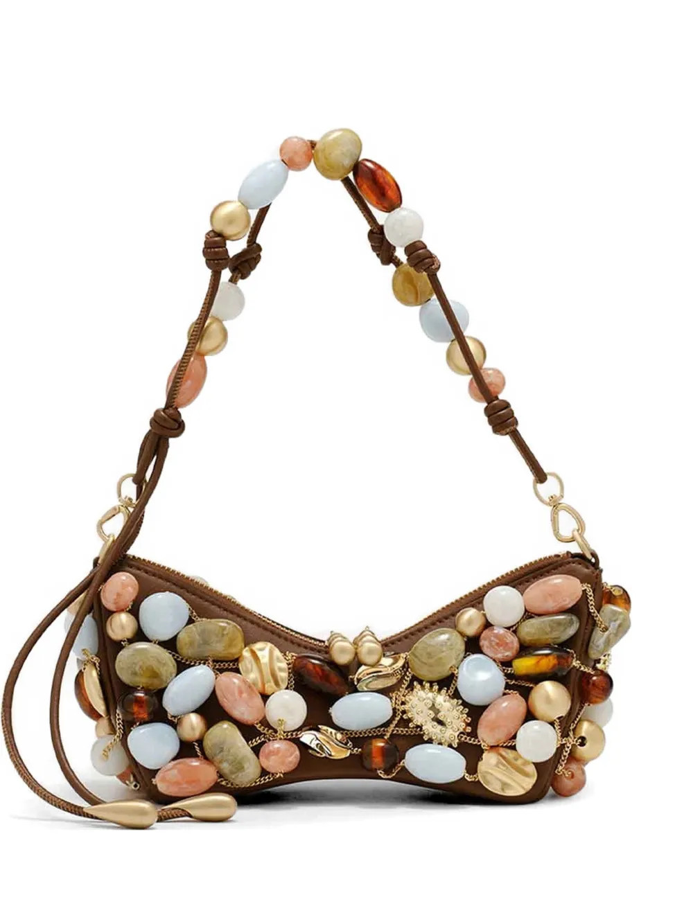 Cult Gaia beaded tote bag - Brown | Farfetch Global