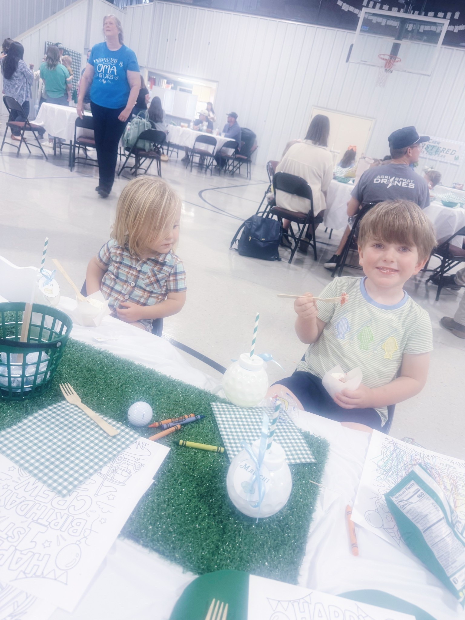 So much fun at their little friend’s “Masters” birthday party today!! ⛳️🎂💚