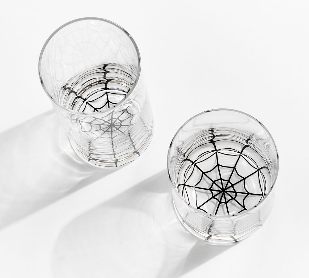Spider Web Handcrafted Cocktail Glasses - Set of 4 | Pottery Barn (US)