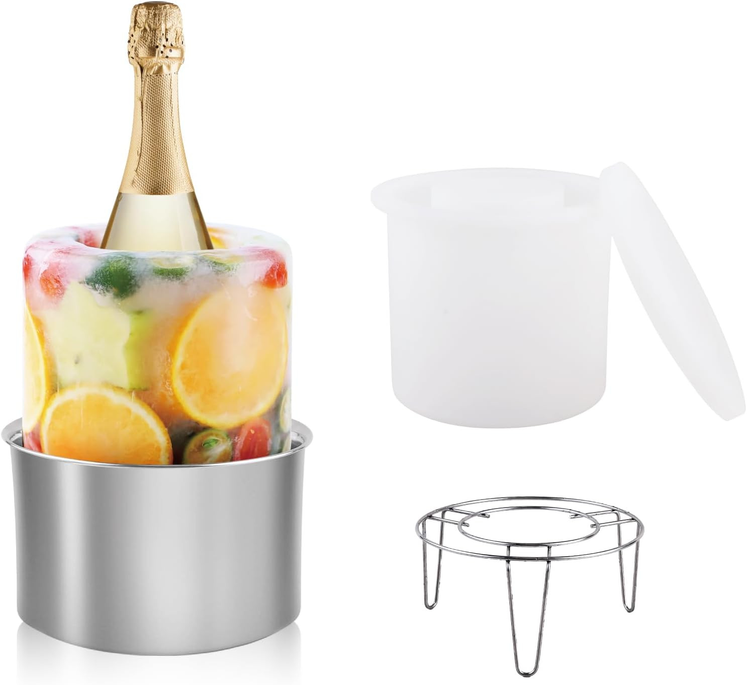 Ice Mold Wine Chiller, DIY Ice Mold Wine Bottle Chiller Cooler,Champagne Wine Whisky Beer Drink I... | Amazon (US)