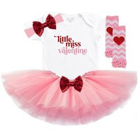 Little Miss Valentine - My 1st Valentines Tutu Outfit Baby Girls Cute Bodysuit Newborn | Etsy (US)