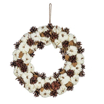 16.5" Pumpkin Pinecones Wreath | Wayfair North America