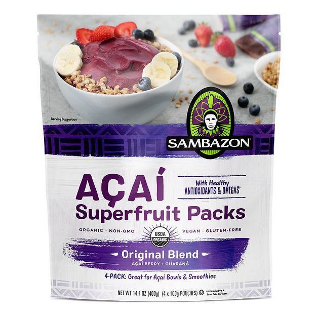 Sambazon Açaí Original Blend Superfruit Frozen Smoothie Packs - 400g | Target