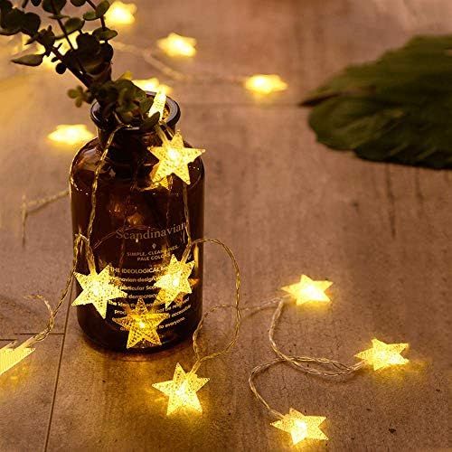 ANJAYLIA 20 LED Star String Lights 10 FT Fairy Christmas Lights Battery Operated for Indoor & Outdoo | Amazon (US)