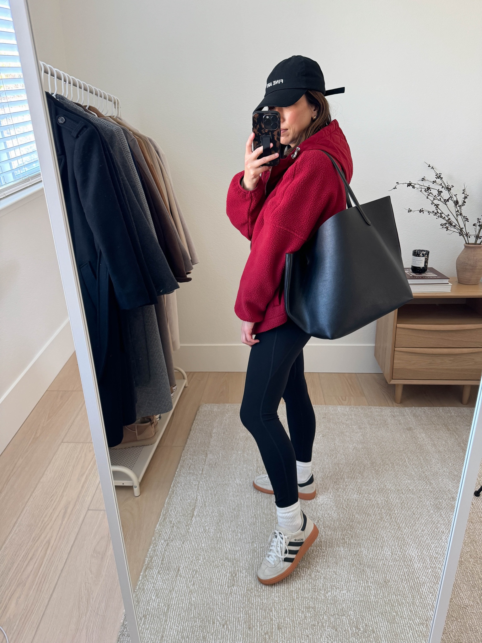 What fall bottoms work with sneakers? Leggings are always a yes with sneakers. It's best to find yourself ankle socks to go over your leggings, though. I'll link my favorites below. 

Varley red jacket xs (old)
Anine Bing sweatshirt xs (old)
Amazon leggings xs
Amazon socks 
Adidas Spezial sneakers 4 mens
Mansur Gavriel tote
Fine Art hat (old)

#LTKStyleTip #LTKSeasonal #LTKPetite