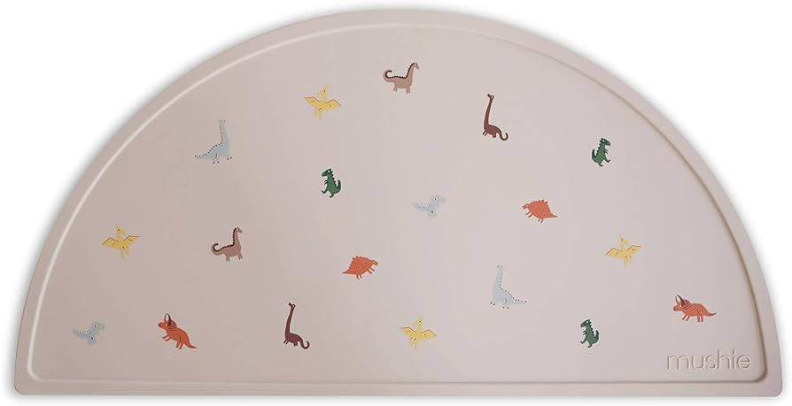 mushie Silicone Placemat for Kids | BPA-Free Non-Slip Design (Dinosaurs) | Amazon (US)