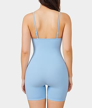 BRABIC Workout One Piece Jumpsuits for Women Spaghetti Strap Shorts Rompers Tummy Control Bodysui... | Amazon (US)