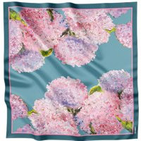 Floral Silk Scarf, Artistic Blue Head Scarf With Hand Painted Design, Printed Hight Quality Neck For Her | Etsy (US)