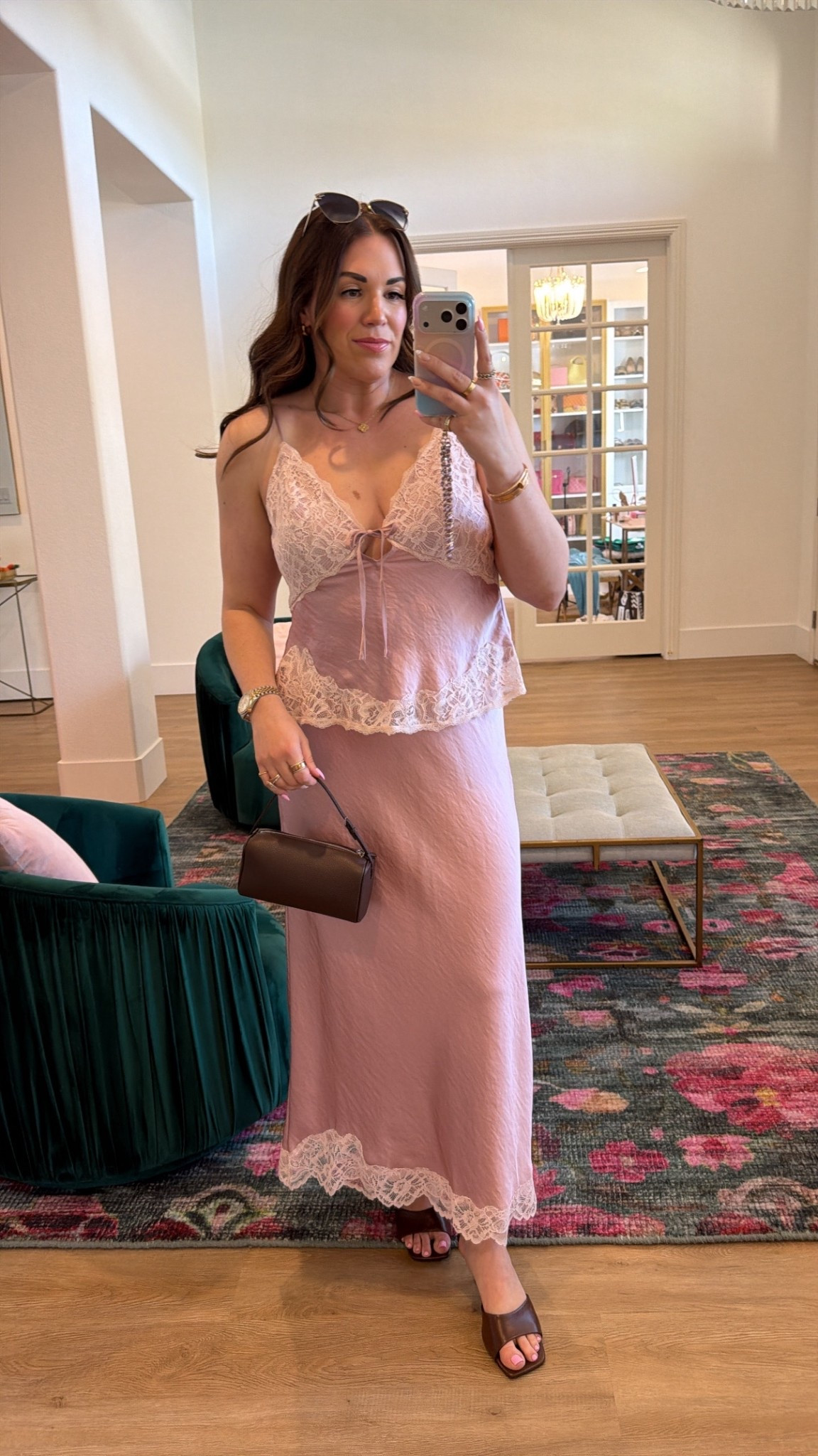 curvy midsize mauve pink silky lace set! wearing size large in top and skirt (could have taken medium in skirt). currently 25% off!

#LTKMidsize #LTKSeasonal #LTKSpringSale