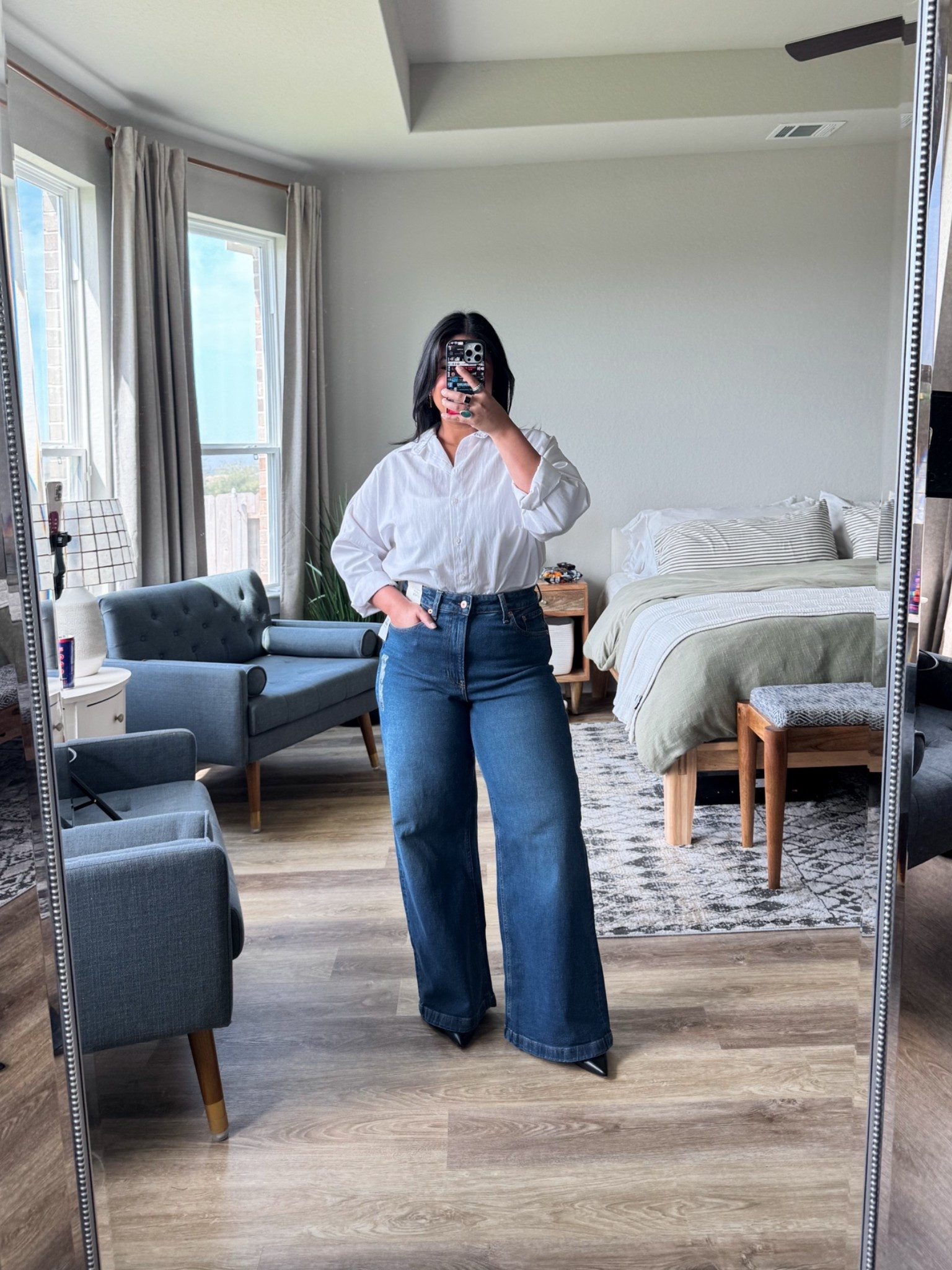 The most perfect elevated structured jeans to wear with heels or boots! Light stretch, high waisted, wide leg, no distressing. I'm 5'1" wearing my true size 31 short. If they are sold out on Amazon, I’ve also linked them from the Gap website.

#LTKPetite #LTKMidsize #LTKOver40