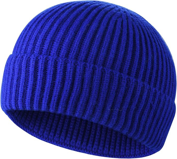 ROYBENS Swag Wool Knit Cuff Short Fisherman Beanie for Men Women, Winter Warm Hats | Amazon (US)