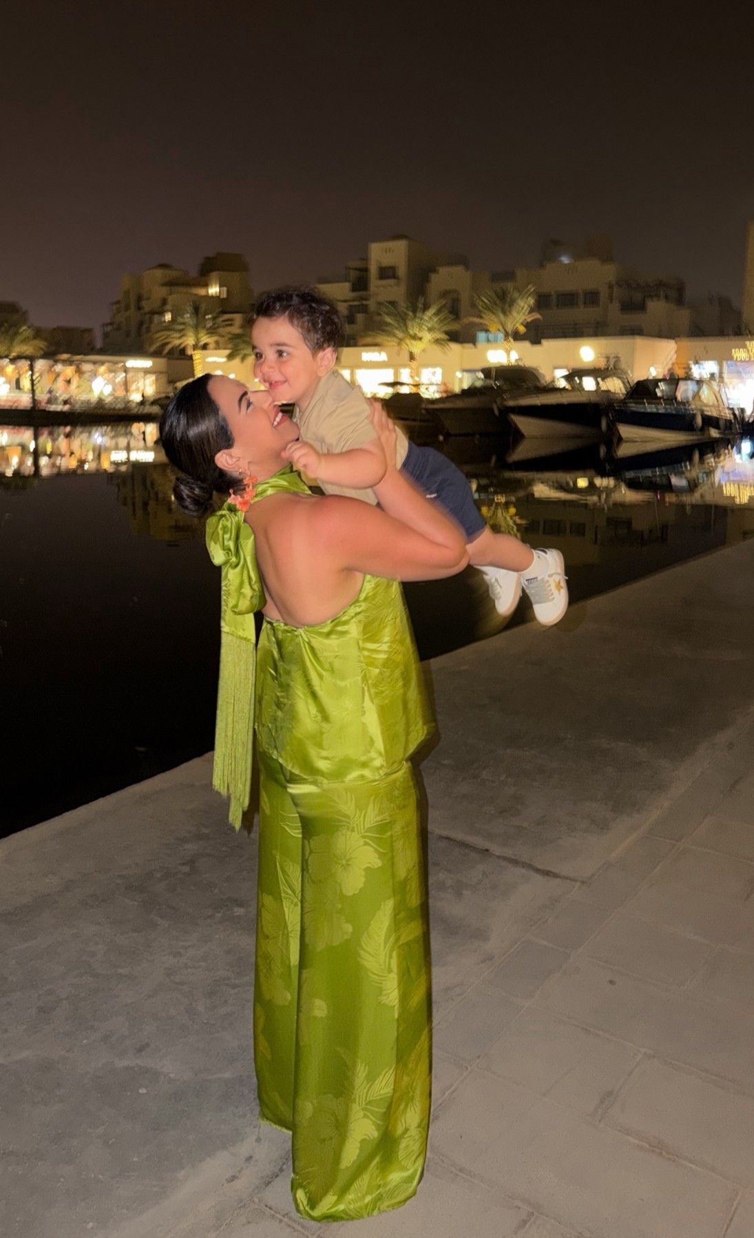This satin set looked gorgeous during night time — the sheen, the tropical detailing, the scarf tie back! 

Wore this for a marina dinner in Egypt & loved how comfortable it felt while still looking elevated 🤰🏼✨

Everything linked on my LTK 🔗

green satin set, vacation outfit, resort wear, matching set, pregnancy style
#vacationstyle #resortwear #matchingset #pregnancystyle #ltkfashion

#LTKTravel #LTKootd #LTKU