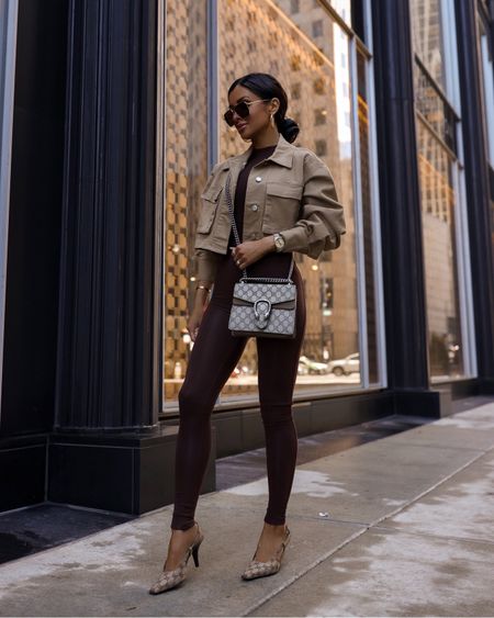 Day to night spring outfits/ date night outfit
Cropped cargo jacket
Naked wardrobe bodysuit
Gucci slingback pumps

#LTKshoecrush #LTKitbag #LTKstyletip