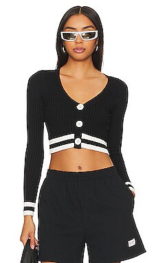 superdown Nichole Cropped Sweater in Black & White from Revolve.com | Revolve Clothing (Global)