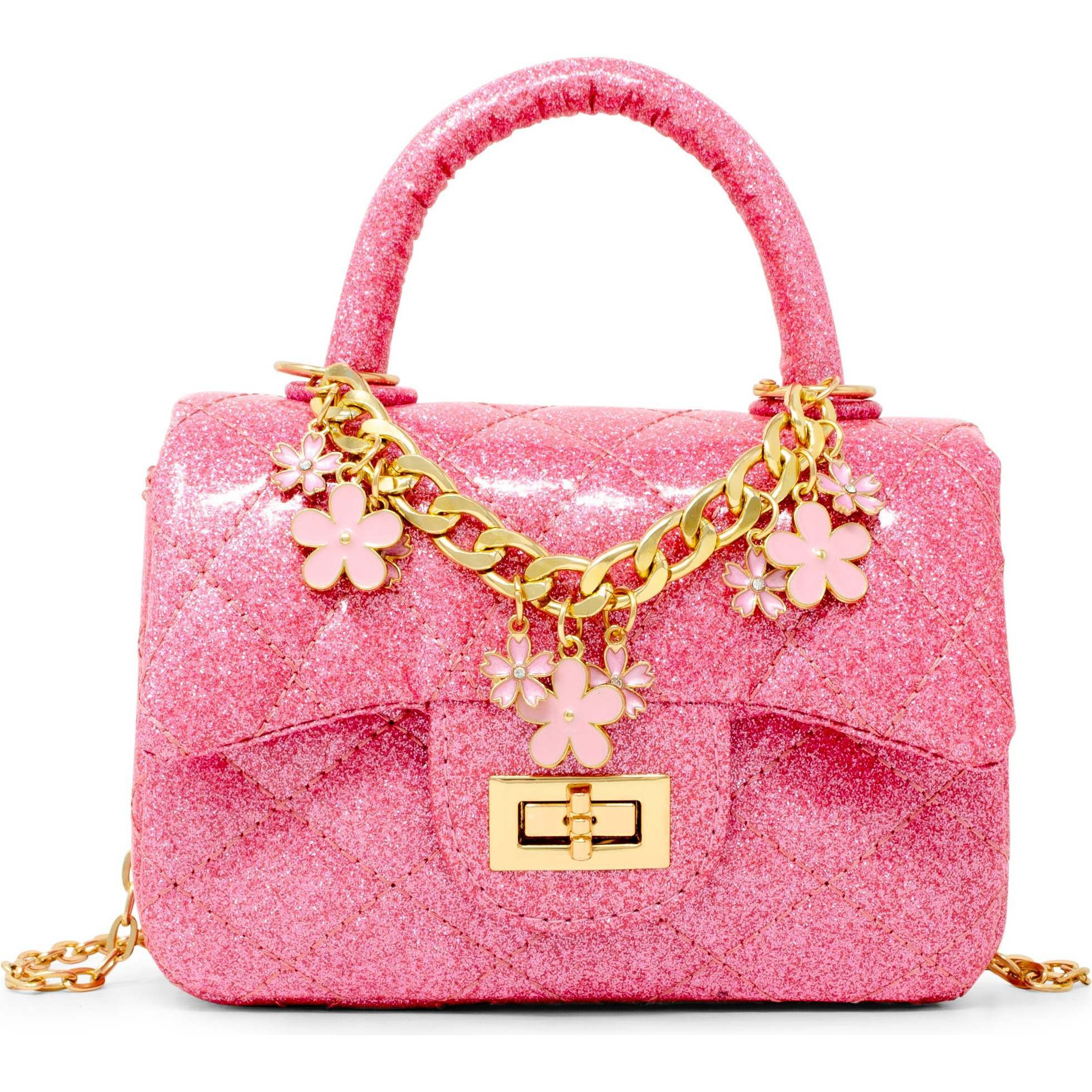 Classic Sparkle Top Handle Handbag, Pink Lemonade | Maisonette