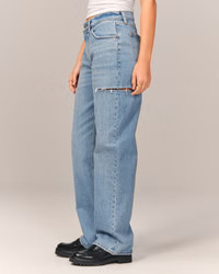 Curve Love Mid Rise Baggy Jean | Abercrombie & Fitch (US)