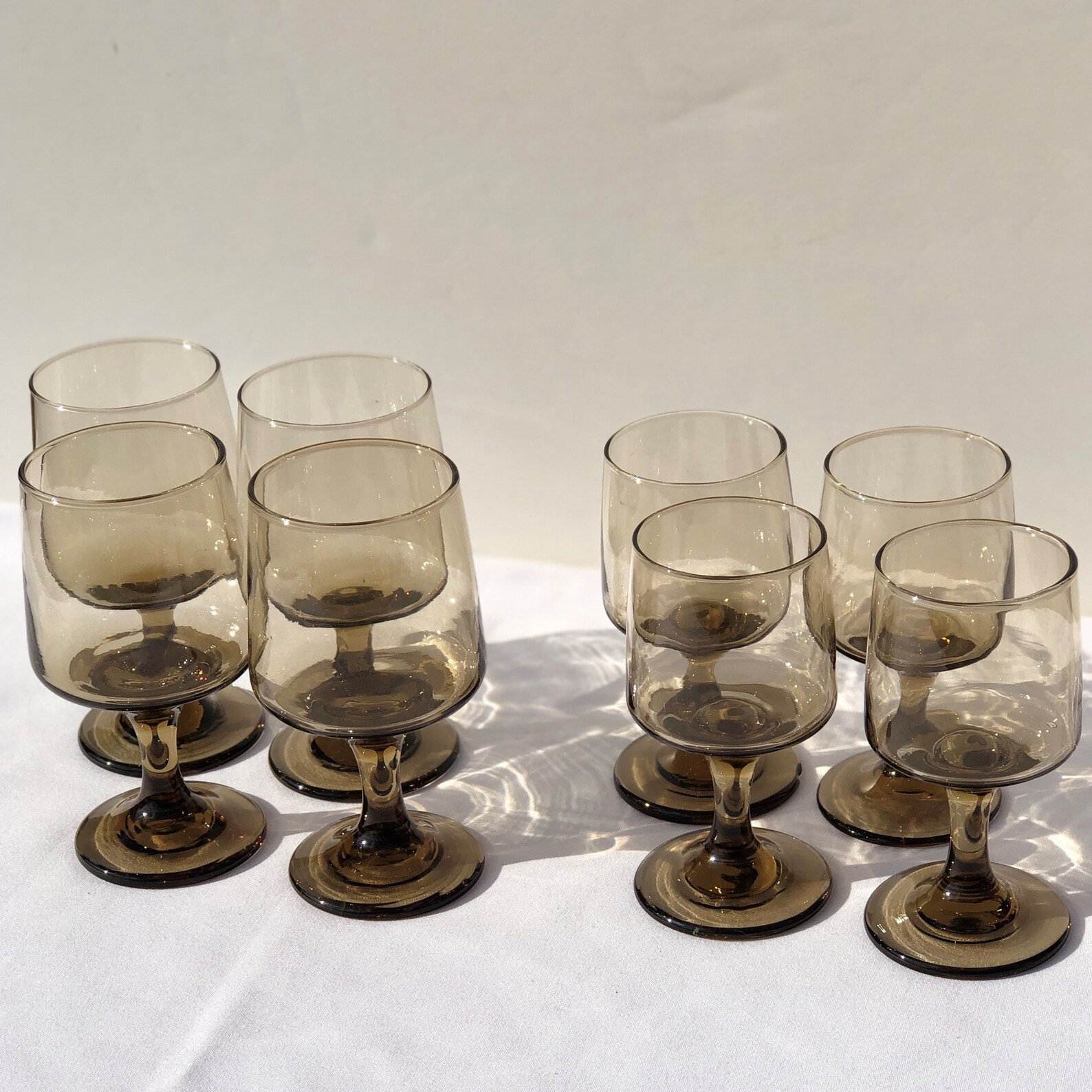 Vintage Libbey Tawny Accent Glasses | Retro Smoke Brown Goblets | 1970s Mid-century Modern Glassw... | Etsy (US)