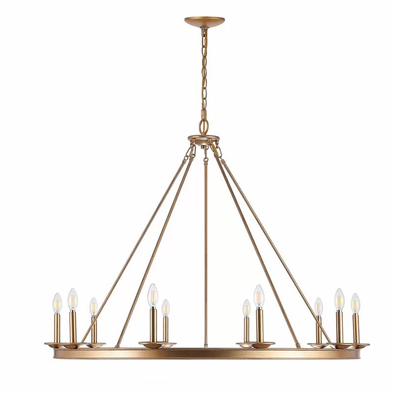 Natividad 10 - Light Candle Style Wagon Wheel Chandelier | Wayfair North America