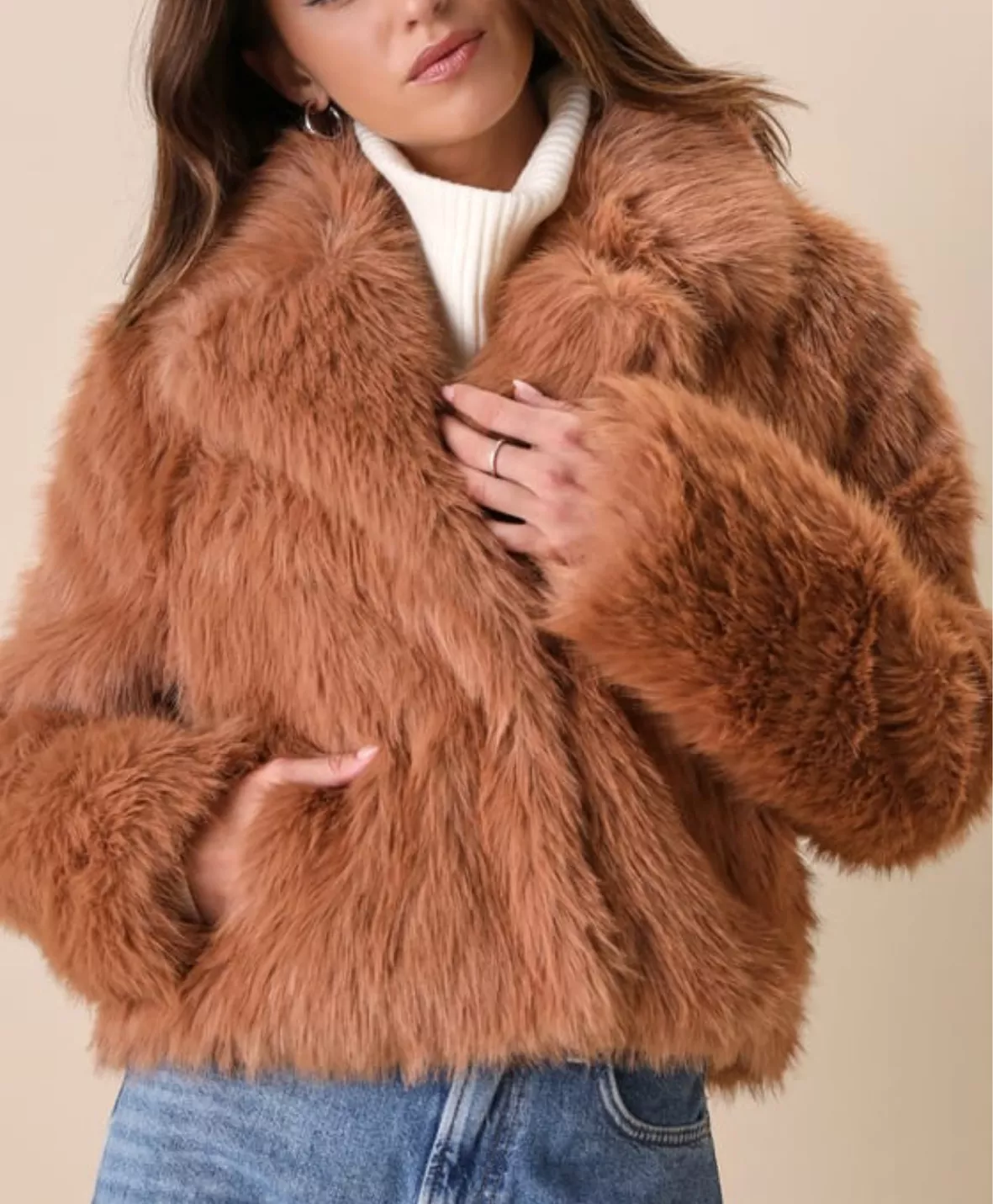Ivory Fur Jacket - Cropped Faux Fur Jacket - Fuzzy Jacket - Lulus