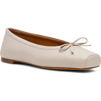 Steve Madden Eleve Square Toe Flat in Bone Leather at Nordstrom, Size 6 | Nordstrom