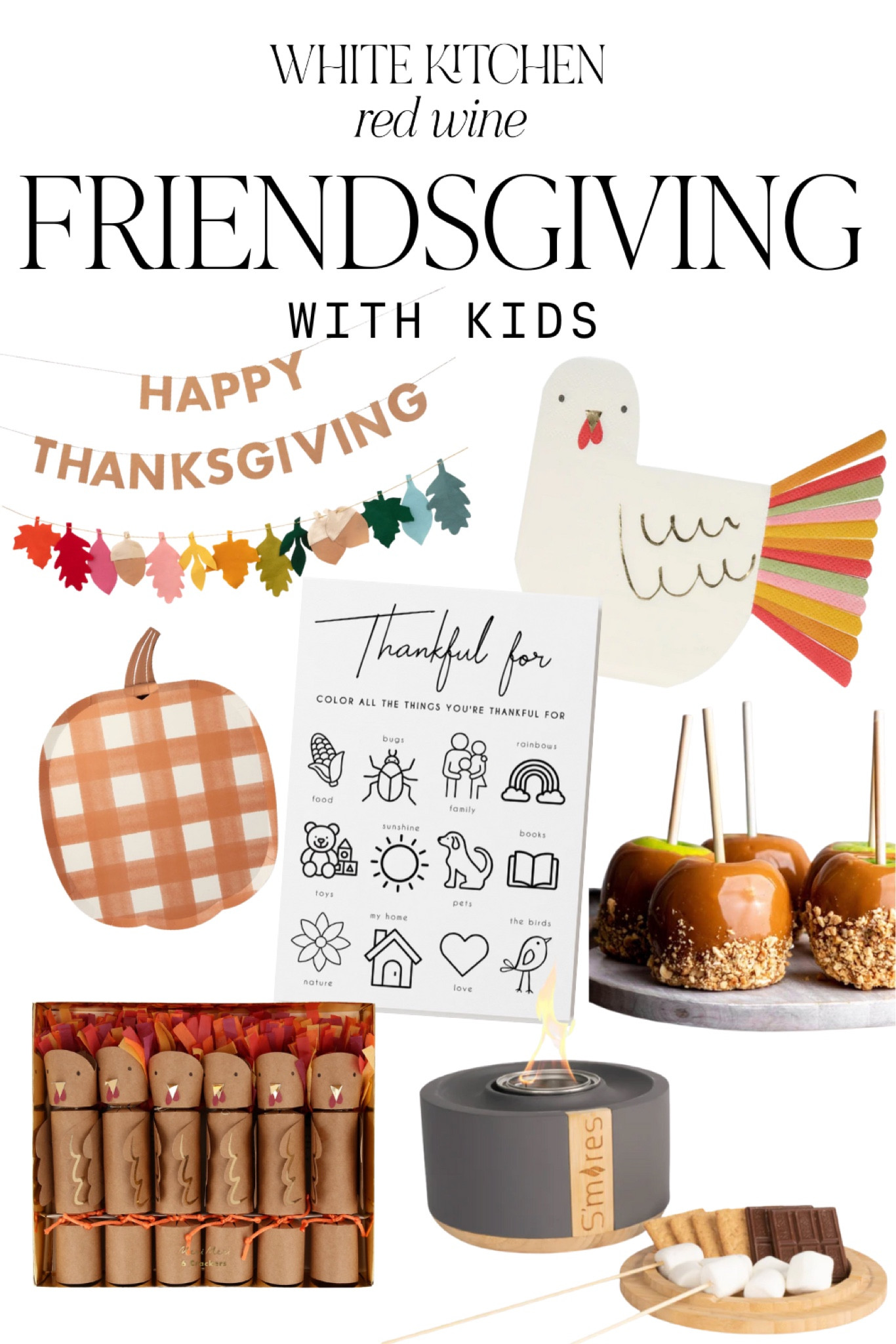 Friendsgiving party ideas...with kids! Use whimsical Meri Meri plates and napkins to keep kids interested and fun coloring pages to show what they are thankful for. 

#LTKSeasonal #LTKHoliday #LTKkids