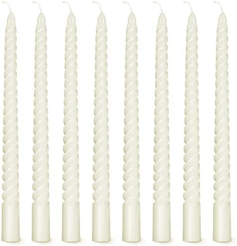 Efavormart 12 Pack | 11" White Premium Spiral Long Burn Wick Taper Candles, Tall Unscented Wax Di... | Amazon (US)