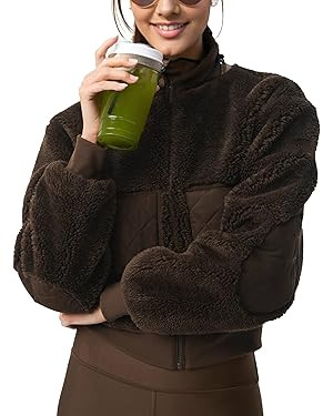 Womens Winter Trendy Full Zipper Fleece Jackets Long Sleeve Relaxed Warm Sherpa Coats with Pocket... | Amazon (US)