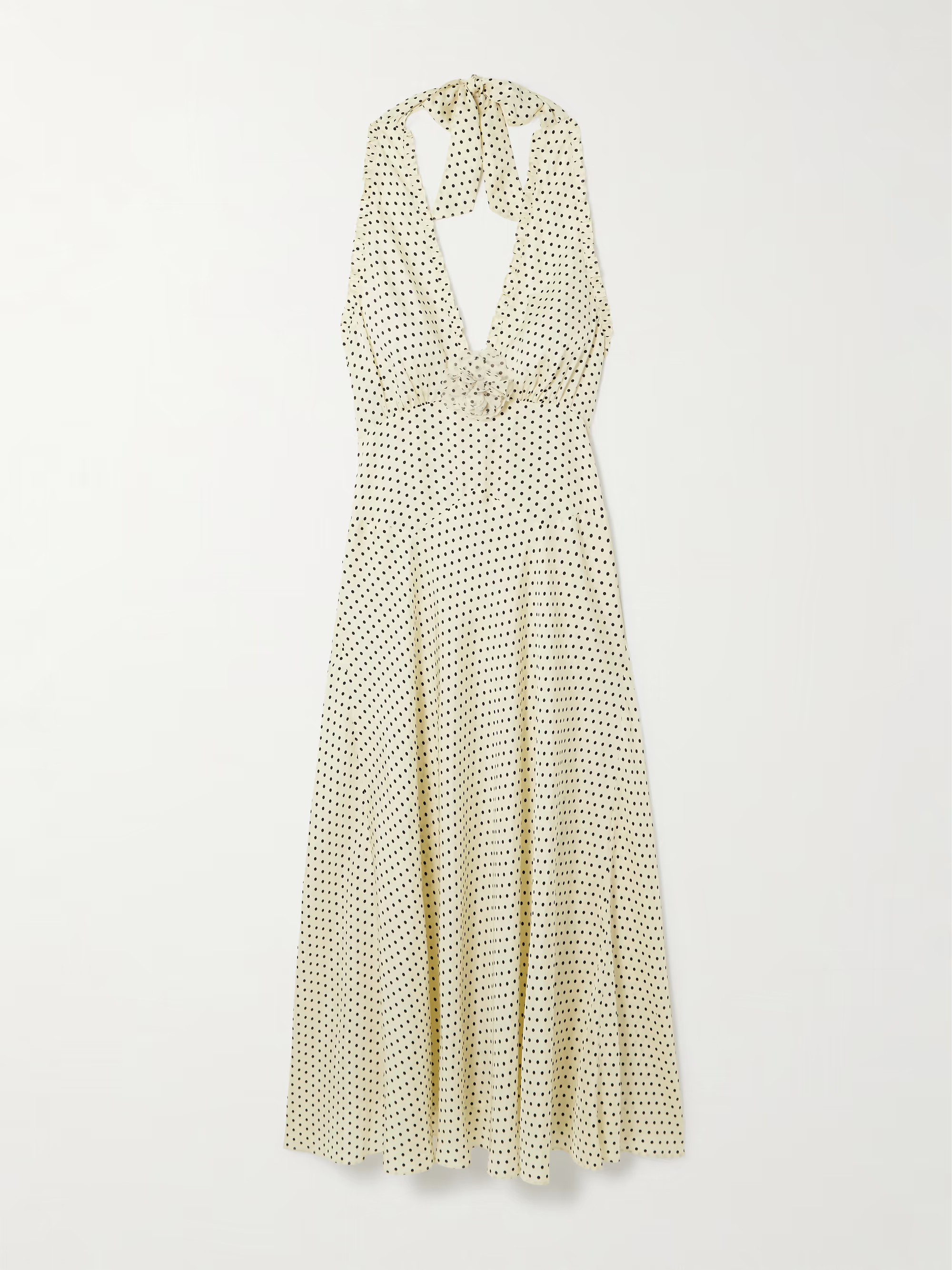 Mazarin ruffled polka-dot silk-blend satin halterneck dress | NET-A-PORTER APAC