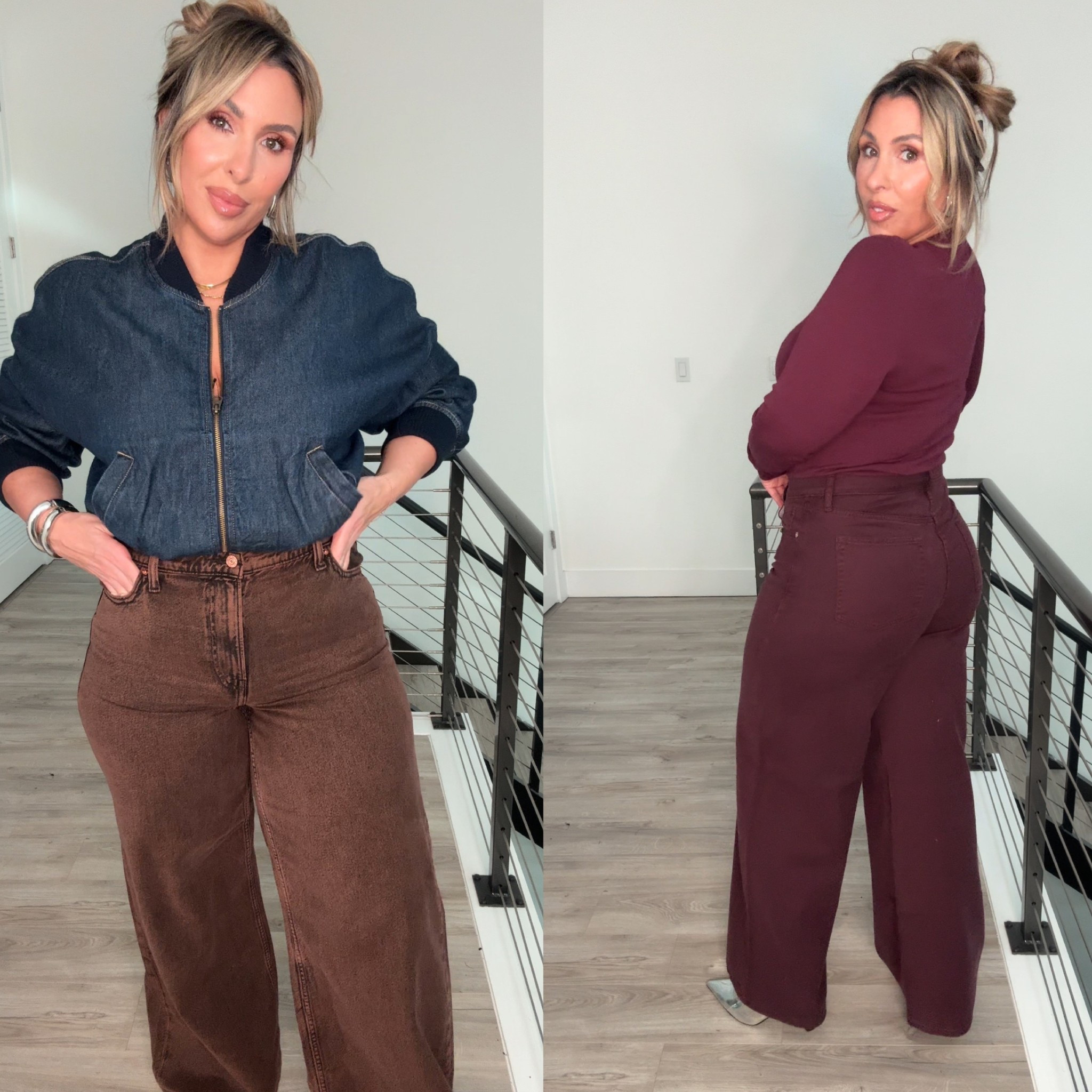 Midsize Ultra Soft Baggy (stretchy and comfortable) 

I ordered the tall inseams (35inch) in everything. This inseam works for my height when I wear heels. Otherwise I can do the long inseam for flats. 

brown & burgundy midrise baggy size 31 Tall inseam (has stretch)

long sleeve burgundy top size L (size down 1-2 sizes could have done a medium for a more fitted) 

denim jackets size L (size down) 

#LTKStyleTip #LTKMidsize #LTKTall