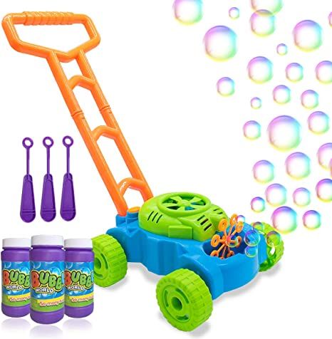 Lydaz Bubble Lawn Mower for Toddlers, Kids Bubble Blower Maker Machine, Summer Outdoor Push Toys,... | Amazon (US)