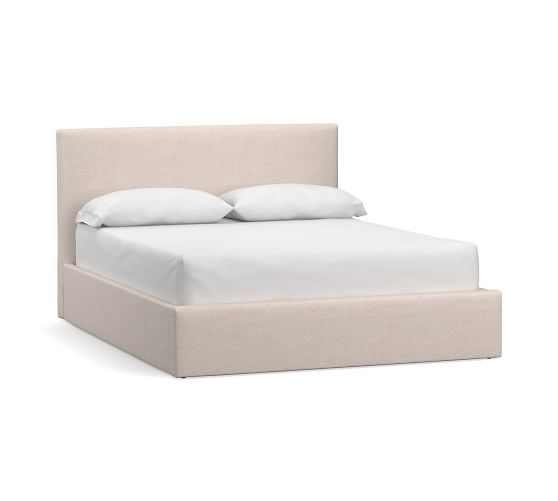 Raleigh Square Upholstered Low Platform Bed | Pottery Barn (US)