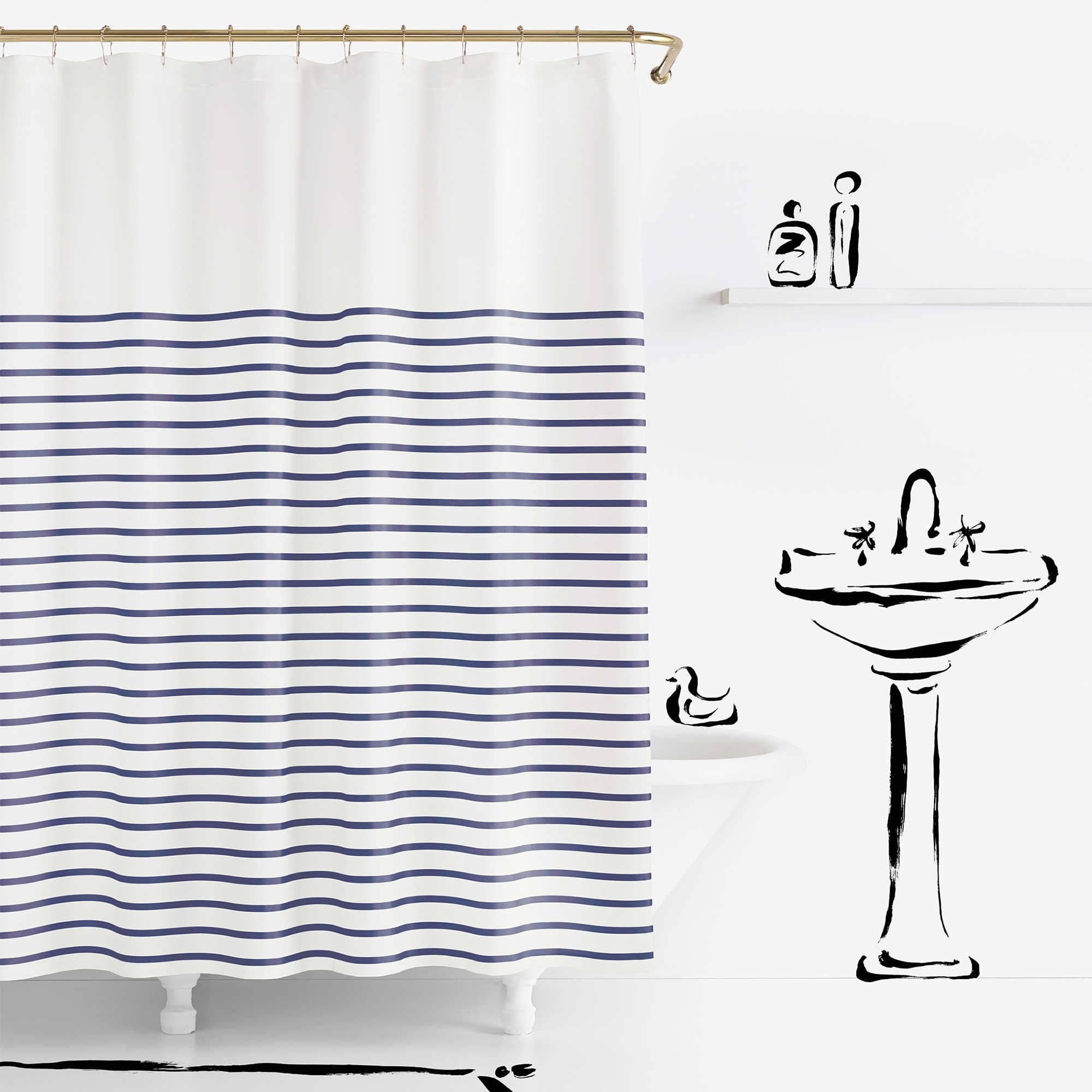 kate spade new york Harbour Stripe Shower Curtain | Bed Bath & Beyond