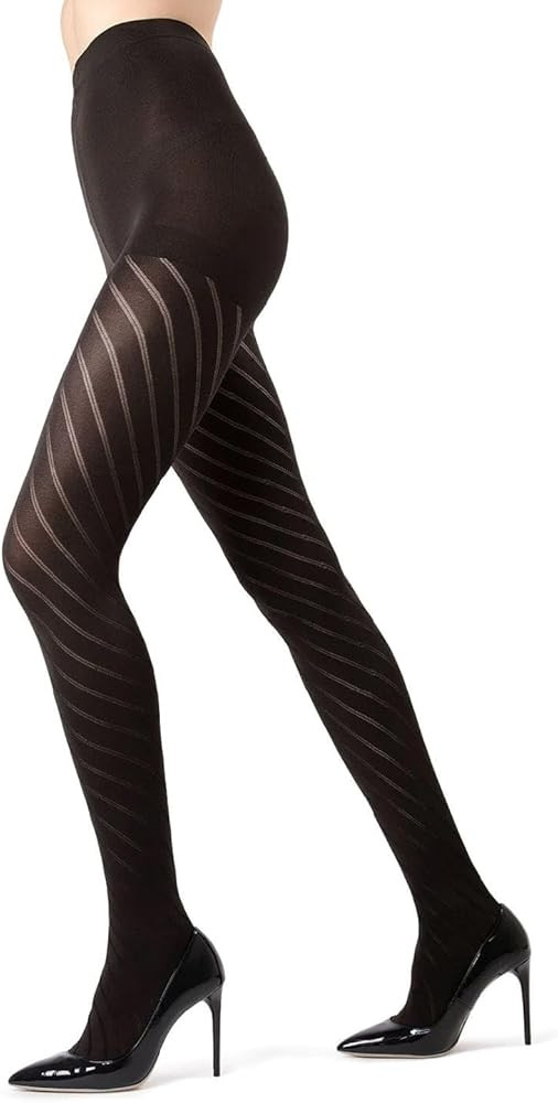 MeMoi Spiral Opaque Control Top Tights | Amazon (US)