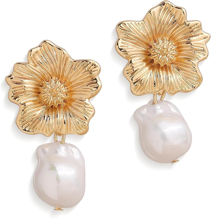 Chunky Gold Drop Dangle Earrings for Women, Trendy Statement Jewelry Gift | Amazon (US)