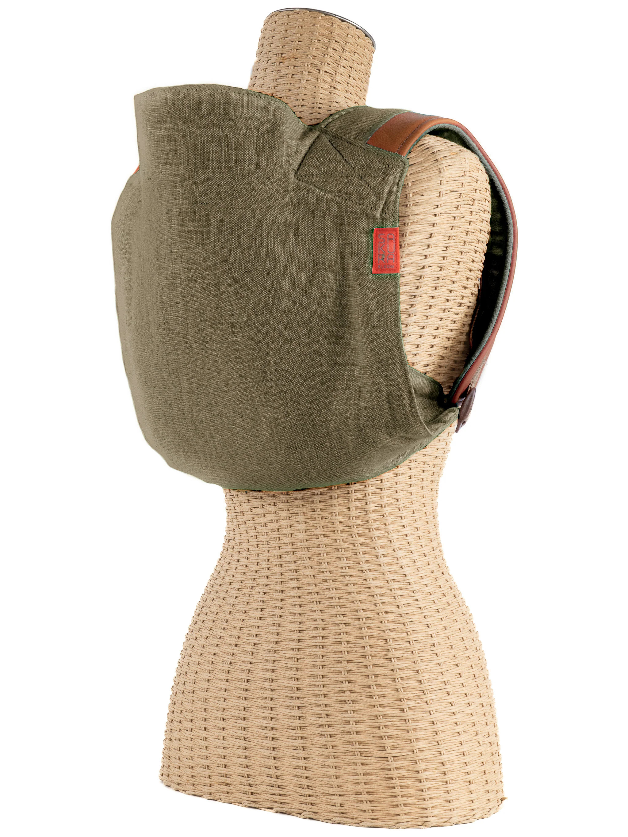 Moss and Napa Leather Onbuhimo | Sakura Bloom