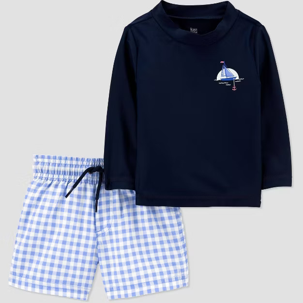 Toddler Boys' Anchor Print Rash Guard Set - Just One You® made by carter's Blue | Target