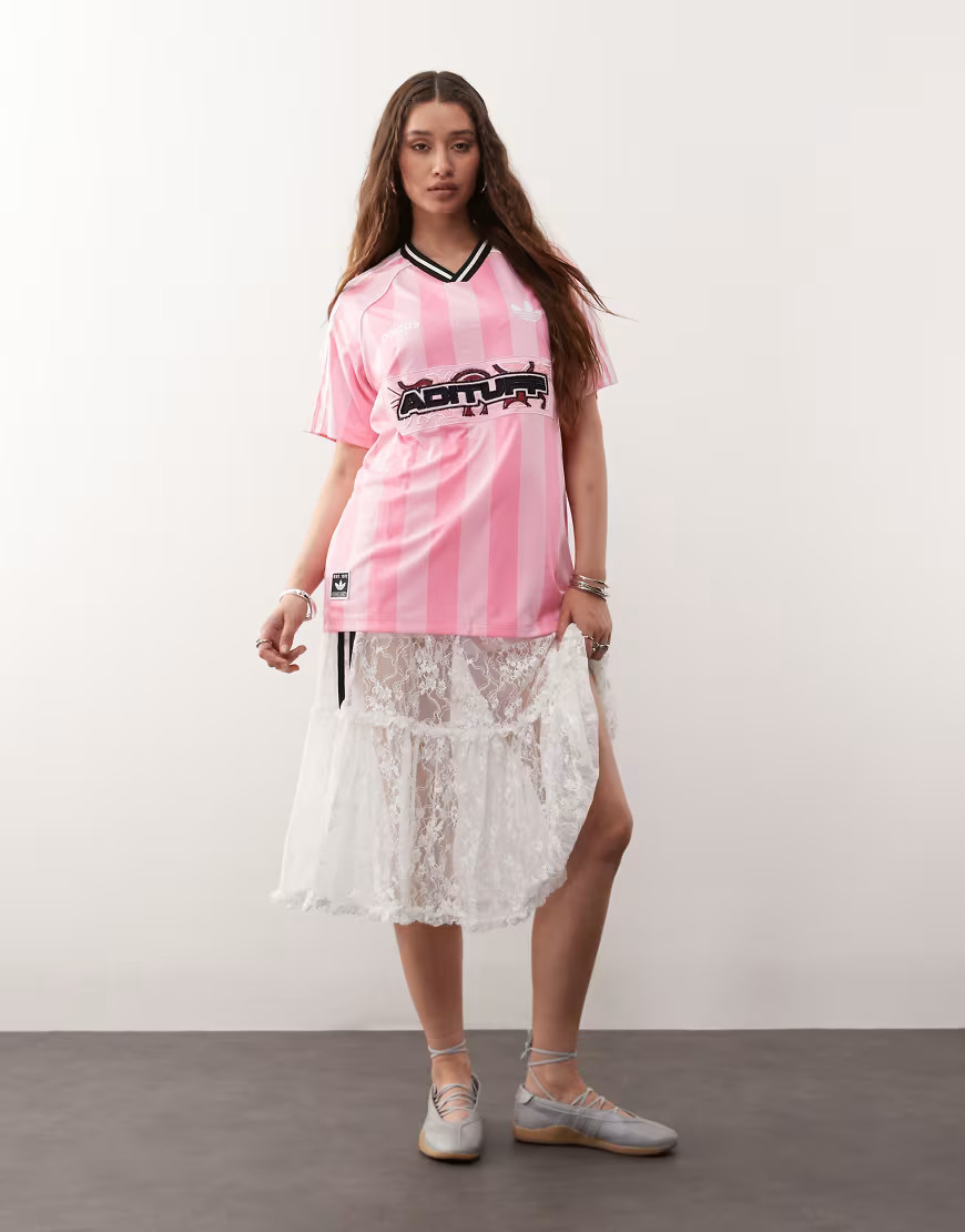 adidas Originals midi skirt in white lace | ASOS (Global)