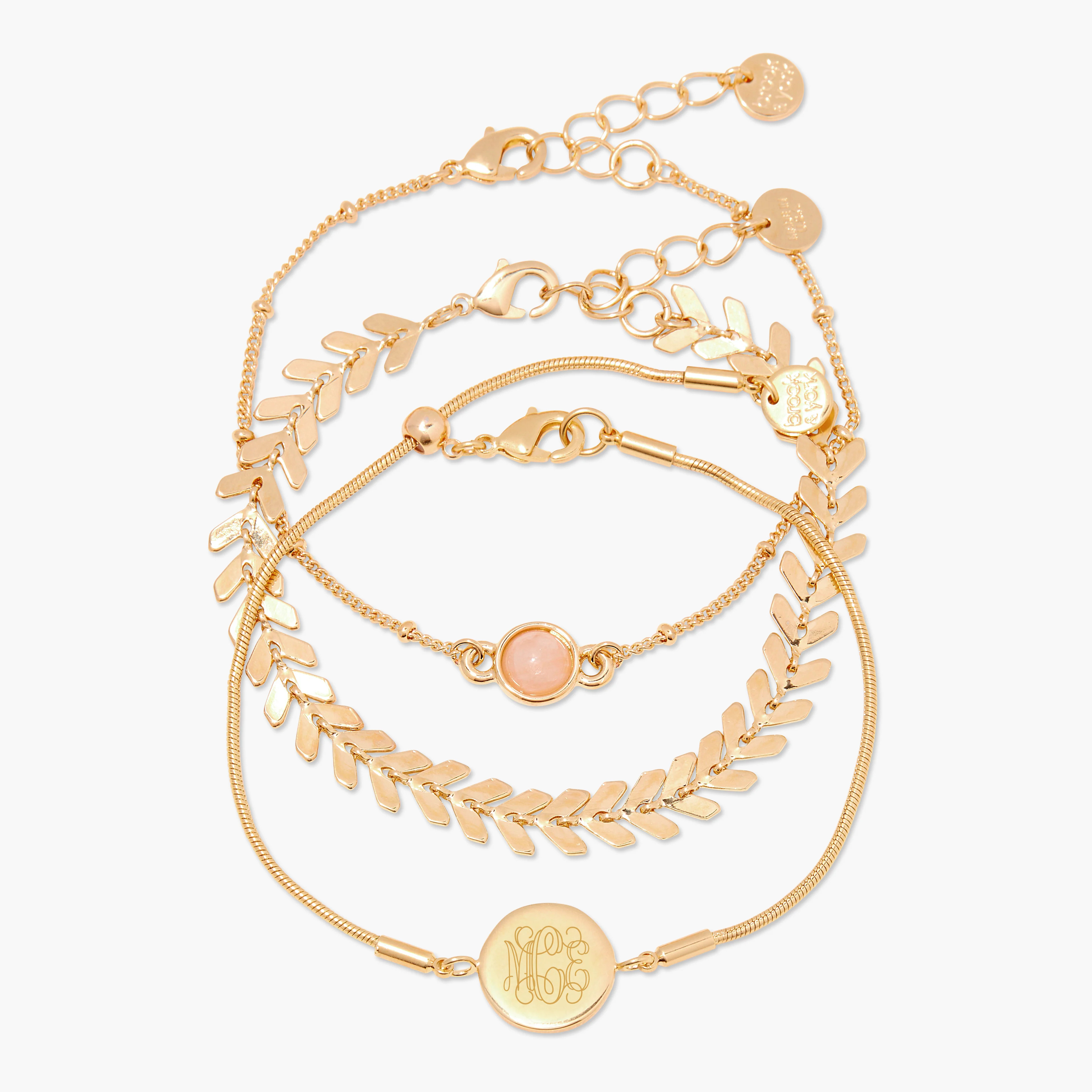Wren Rose Quartz Bracelet Set | Brook and York