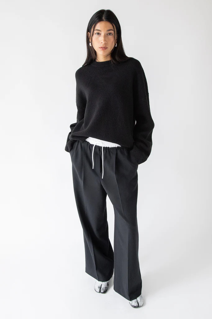 EXPOSED ELASTIC WAISTBAND DRESS PANT | OAK + FORT