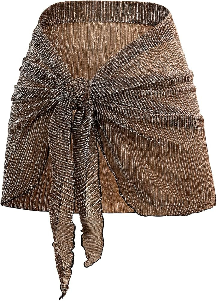 Holipick Shiny Sarong Coverups for Women Bathing Suit Wrap Skirt Swimsuit Beach Bikini Cover Up | Amazon (US)